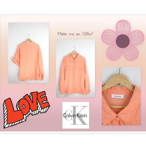 Calvin Klein Linen Button Down Shirt Size 1X